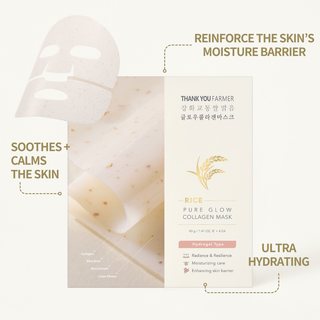 Rice Pure Glow Collagen Hydrogel Masks x 4pcs