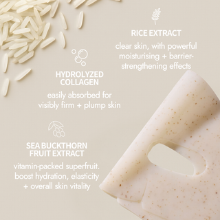 Rice Pure Glow Collagen Hydrogel Masks x 4pcs